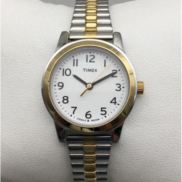 Timex Women\'s Watch T2N068 Quartz Indiglo White Dial Two Tone Stainless Steel Women main image 3
